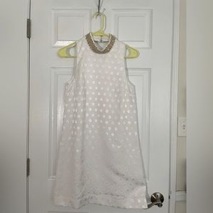NWT Lilly Pulitzer Brandi Shift Resort White Foil Printed Polka Dot 00